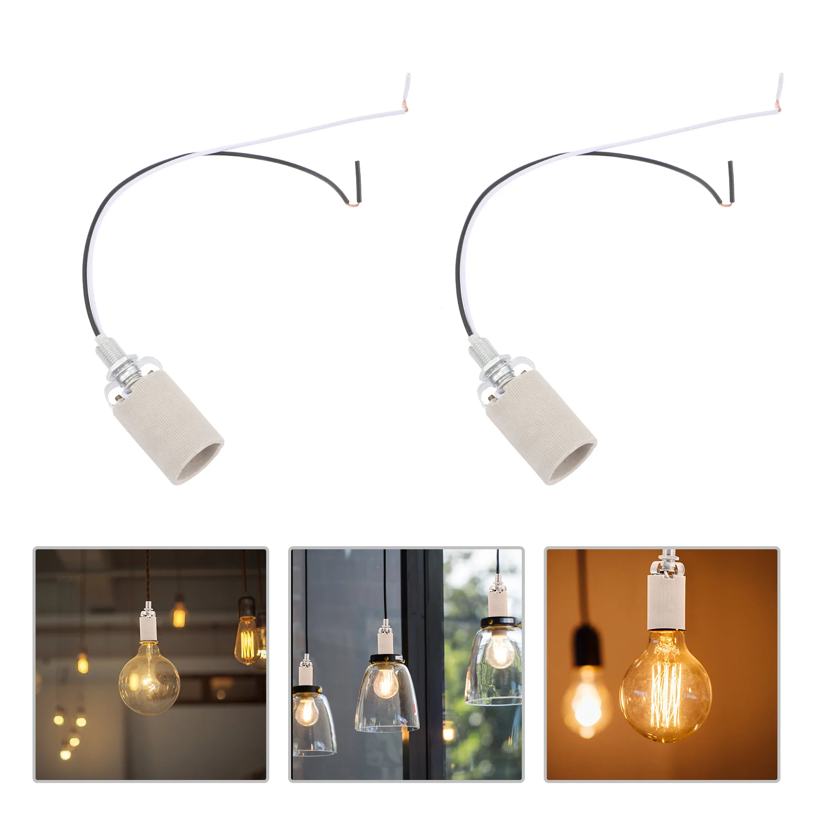 

4Pcs E14 Threaded Light Holder Durable Metal Socket Compatible with Various Bulbs for Home Lighting E14 Thread Lamp Holder