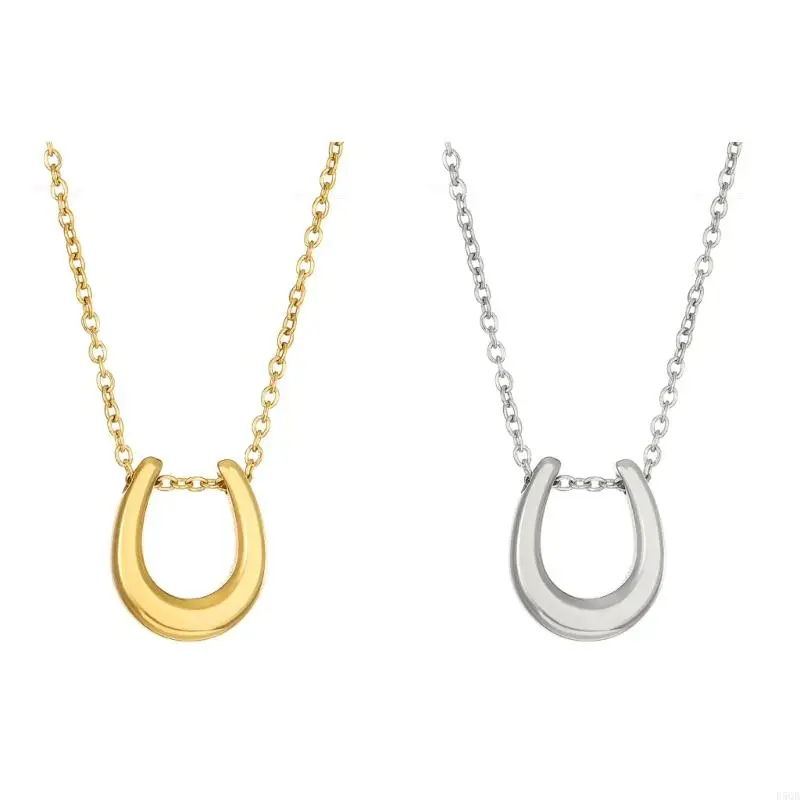 

D5QB shaped Charm Necklace Horseshoe Charm Necklace Wedding Jewelry Accessories