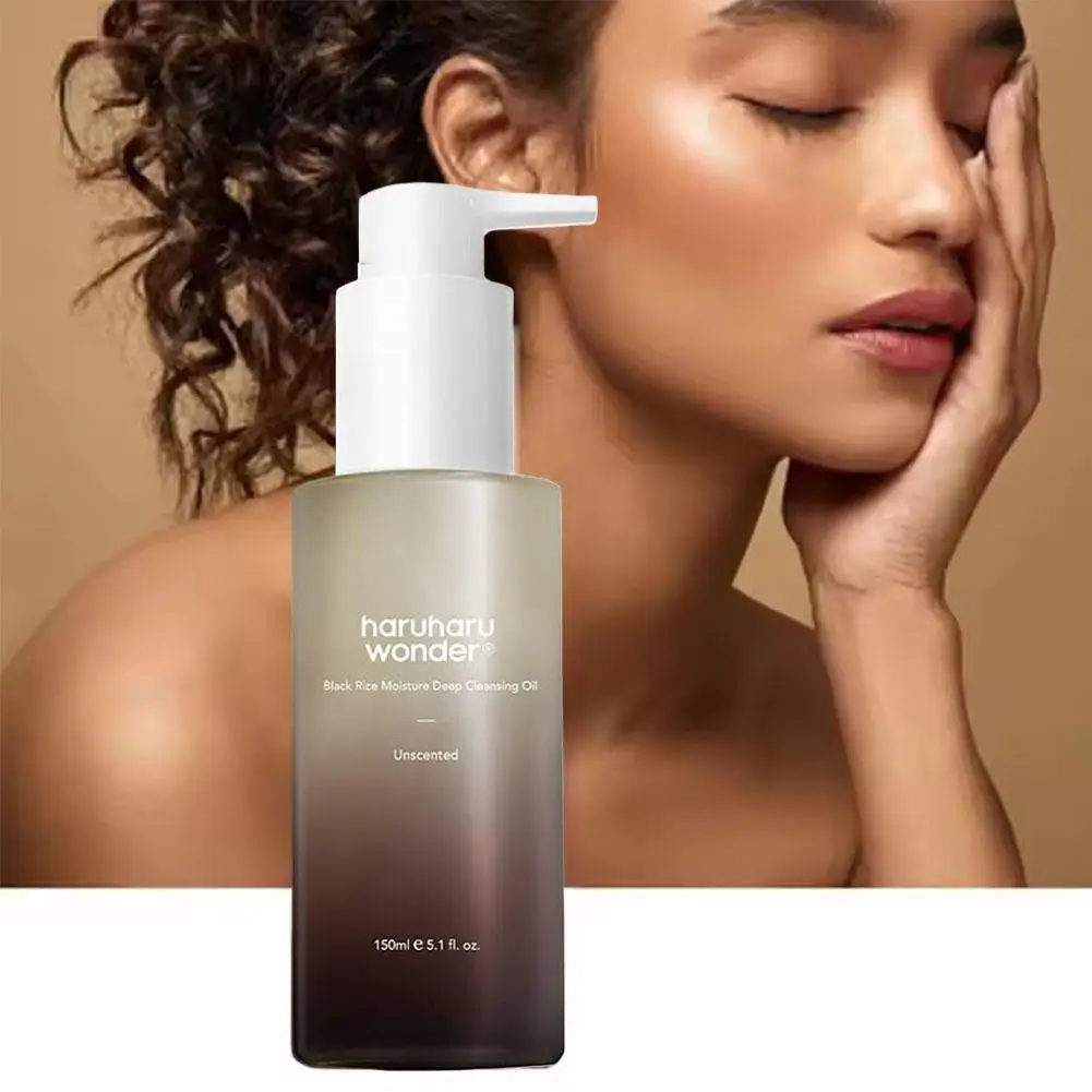 Aceite desmaquillante diario hidratante de arroz negro hialurónico para el cuidado de la piel coreano, aceite de limpieza Facial para pieles sensibles, 150ML