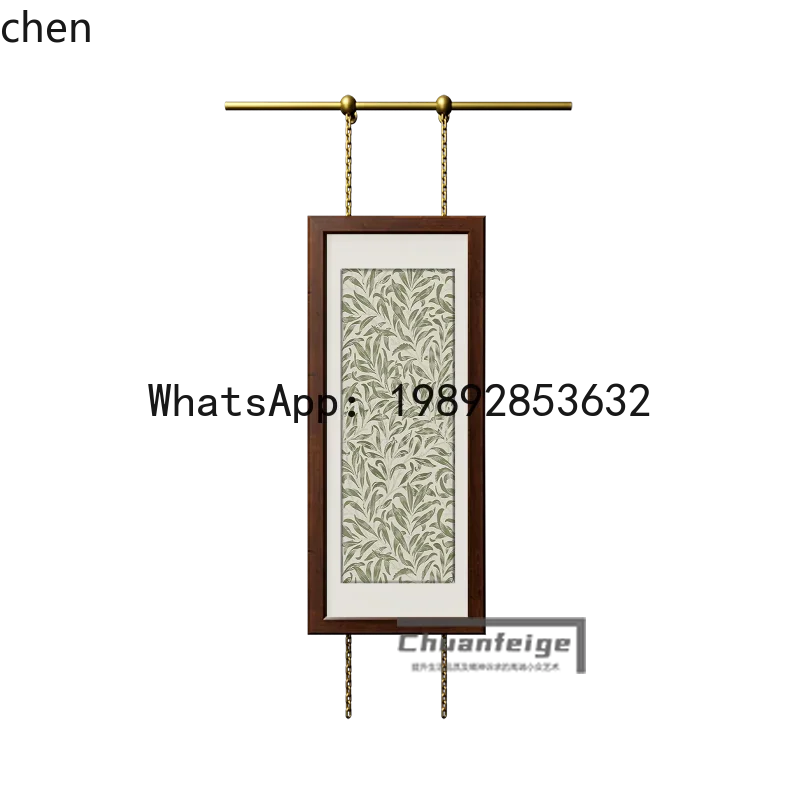 decorative painting set with hanging rod and wall-mounted frame, niche high-end wall art