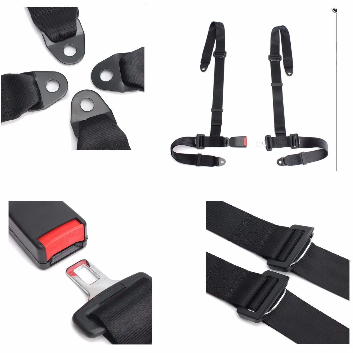 3/4 Point Racing Safety Harness Quick Release Nylon Car Sport Seat Belt Fix Mounting Racing Safety Strap Accessory