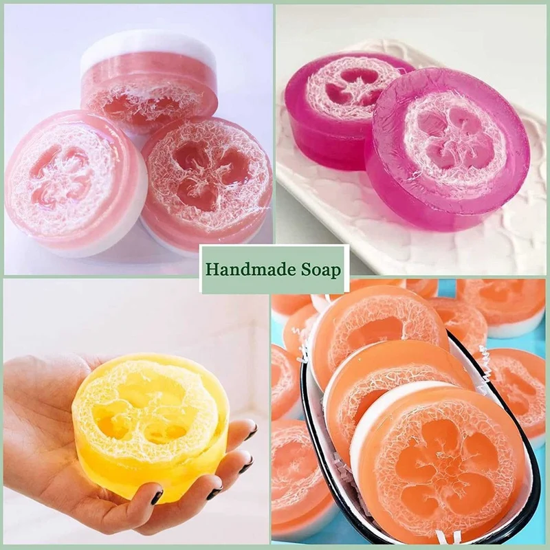 4-6Cm Wide 100Pcs/Lot Natural Loofah Slice Loofah Soap Dish Cleaner DIY Customize Soap Tools, Cleaner, Facial Soap Holder