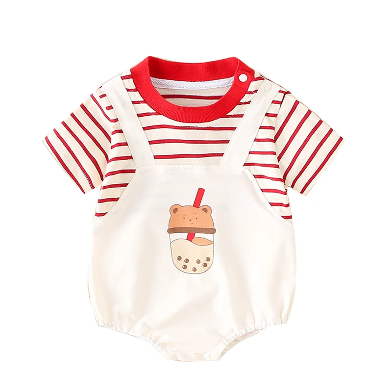 Traje de verano para bebé, algodón fino Rer, súper lindo, 00 días, mes, ropa de verano, Princ Sle, estampado floral, corte en A...