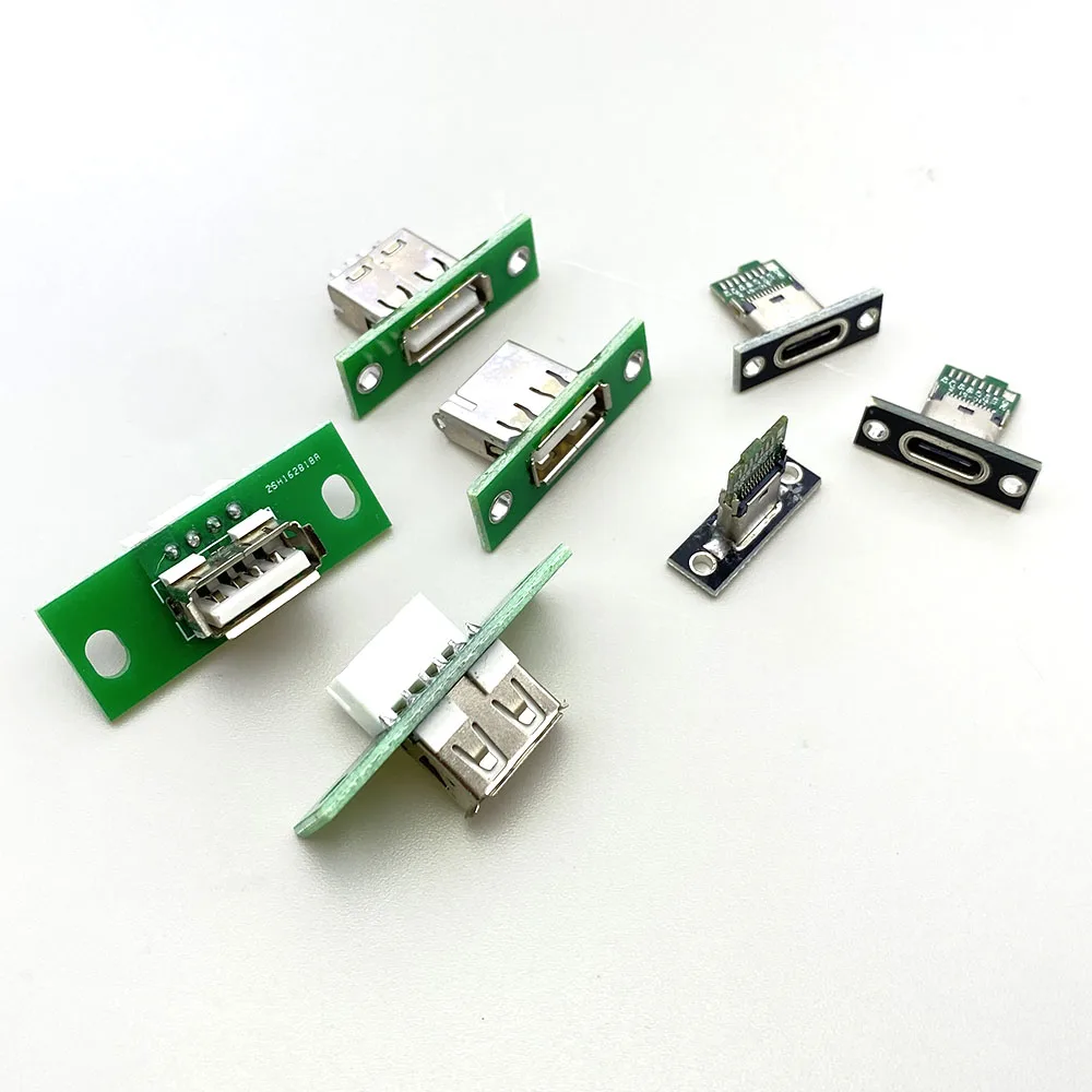 لوحة تركيب مع واجهة شحن USB A 2.0، مقاعد أنثى 4 سنون A XH2.54 لوحة محول 4pin، ذكر، 4pin type-c 3A مع كابل