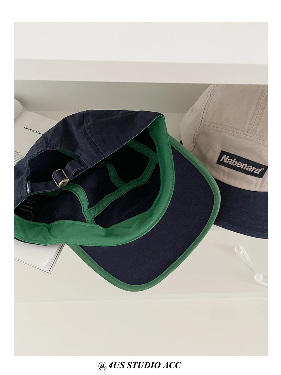 Retro Color Matching Five-Piece Hat Female Korean Style Soft Top Street Tide Brand Matching Baseball Cap Men