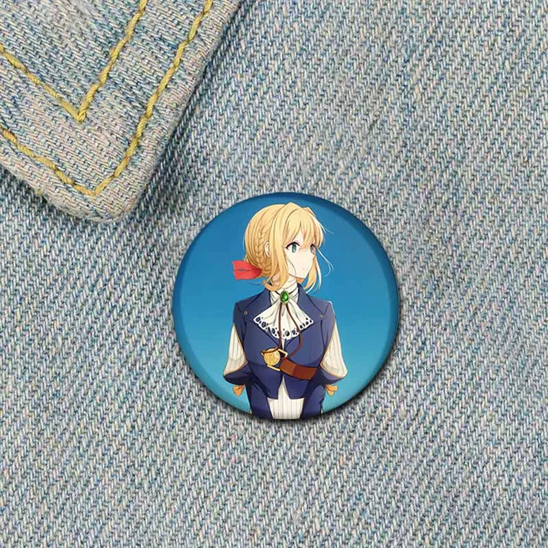 Jewelry Accessories Gifts Anime Violet Evergarden Brooch Cosplay Badges Handmade Brooches Lapel Pins Backpack Clothes Decoration