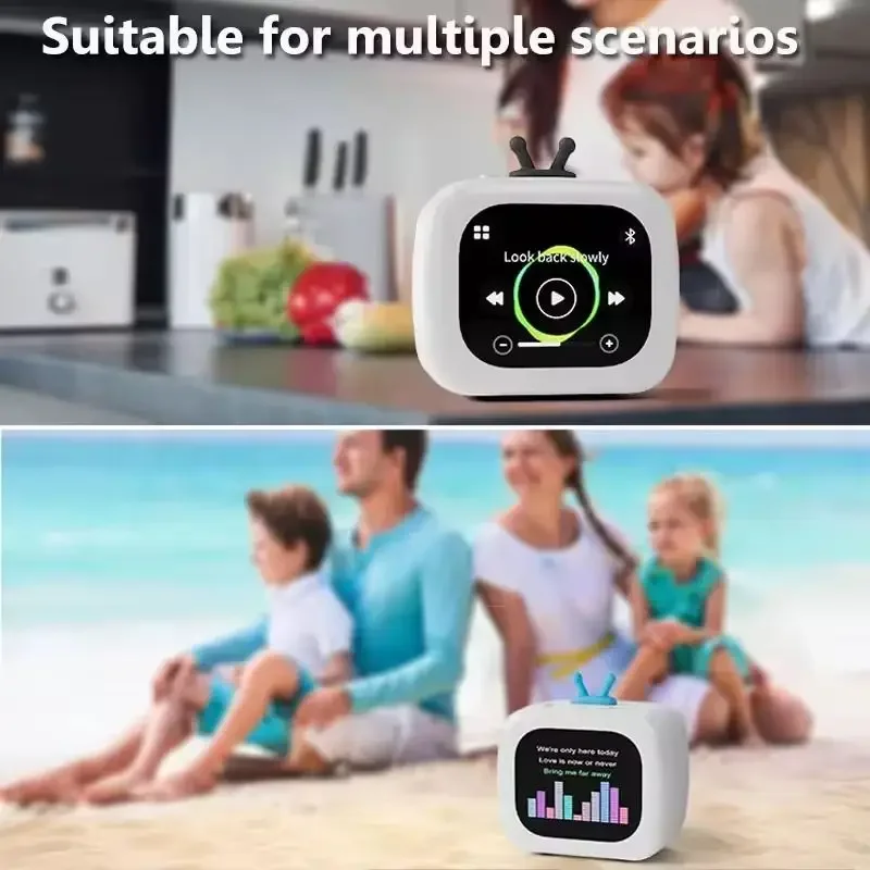 NewMini الذكية سماعة لاسلكية تعمل بالبلوتوث المتكلم شاشة تعمل باللمس المنبه الموسيقى بلوتوث الاتصال APP التحكم مضخم الصوت مع ألبوم الصور #1