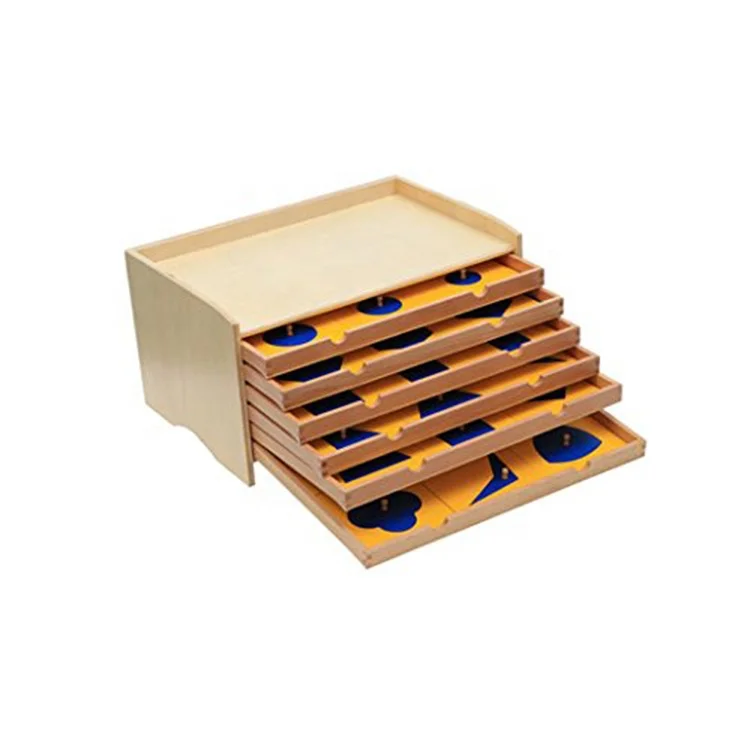 Wholesale Custom Preschool Educational Toys Wooden Montessori Geography Puzzle Maps with Cabinet for Kids