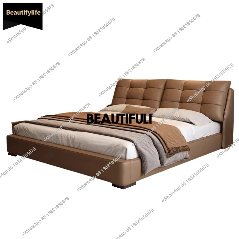 

D80 Винтажная спинка двуспальная кровать кожаная дизайнерская платформа для девочек каркас двуспальная кровать Queen Twin для взрослых Cama супружеская домашняя мебель