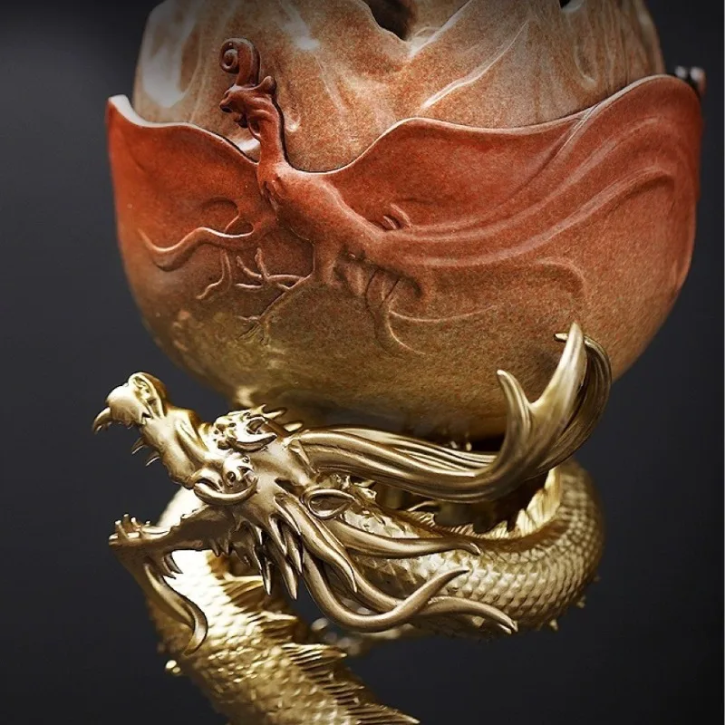 All-copper Boshan incense burner household housewarming gift aromatherapy burner living room ornament
