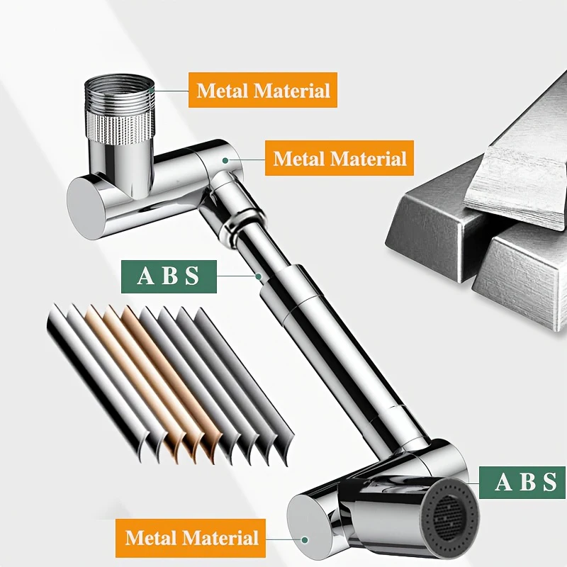 موسع الصنبور موسع مهوية صنبور الحوض مع وضعين للحماية من الرش، ذراع ميكانيكي عالمي متعدد الوظائف مناسب #1