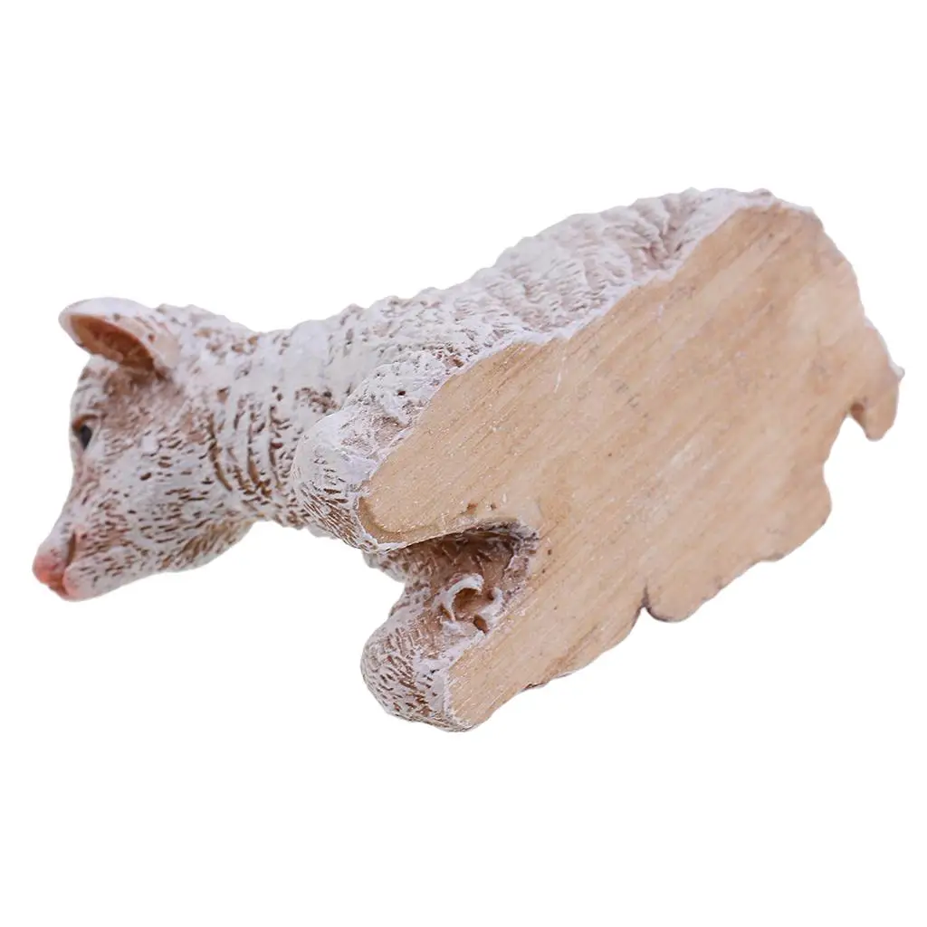 Fairy Garden Sheep Figurine Resin Miniature Statue for Terrarium Moss DIY Decor Lawn Ornament Outdoor Yard Patio Home Table
