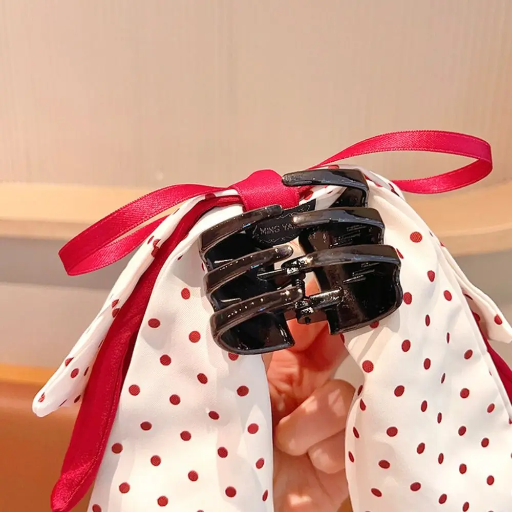 Cute Korean Style Sweet Bow Hair Clip Bow Plaid Ponytail Buckle Clip Hair Accessories Fashion Design Princess Hair Claw Kids