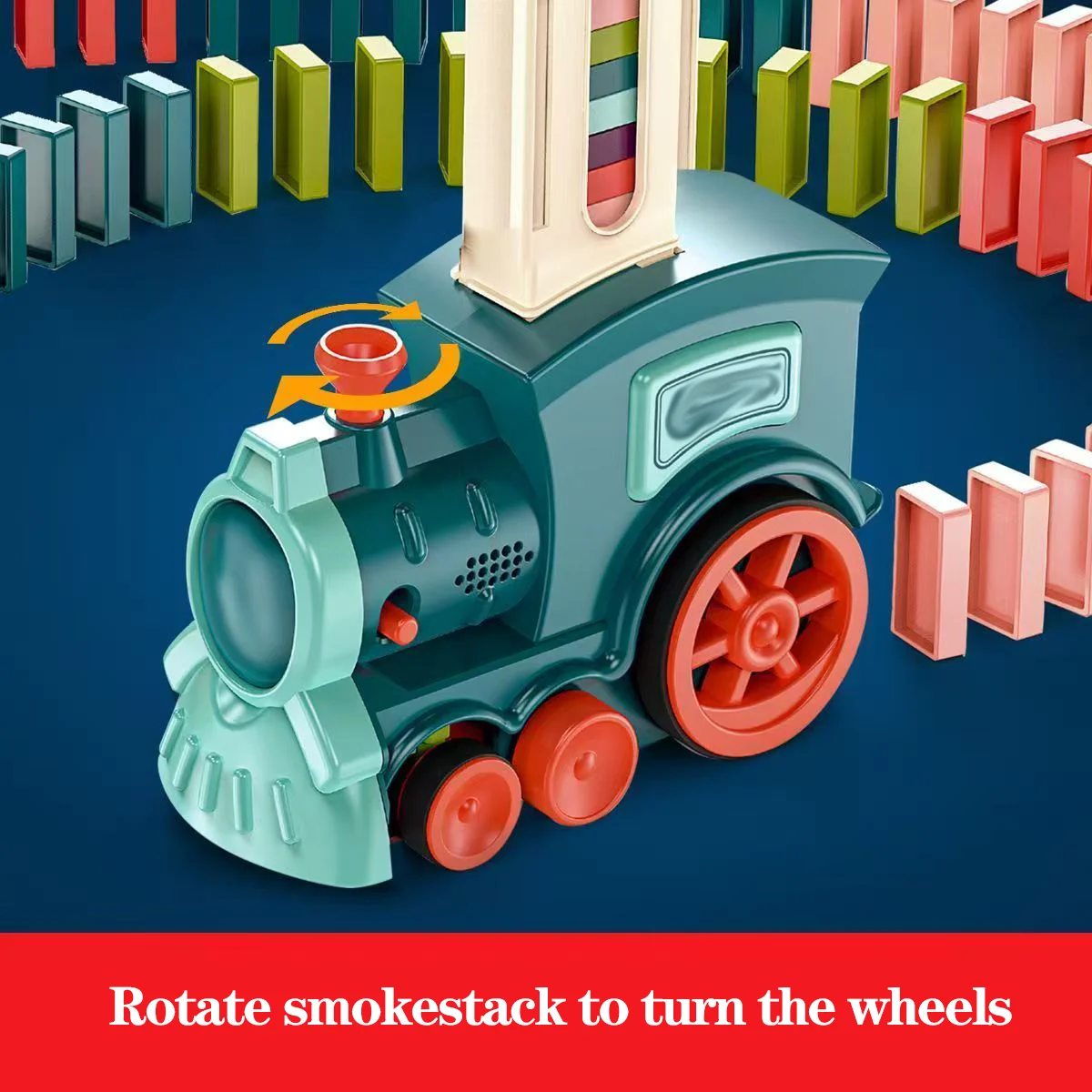 

Electric Train Domino Placement Machine Intelligent Building Blocks Toy with Automatic Card