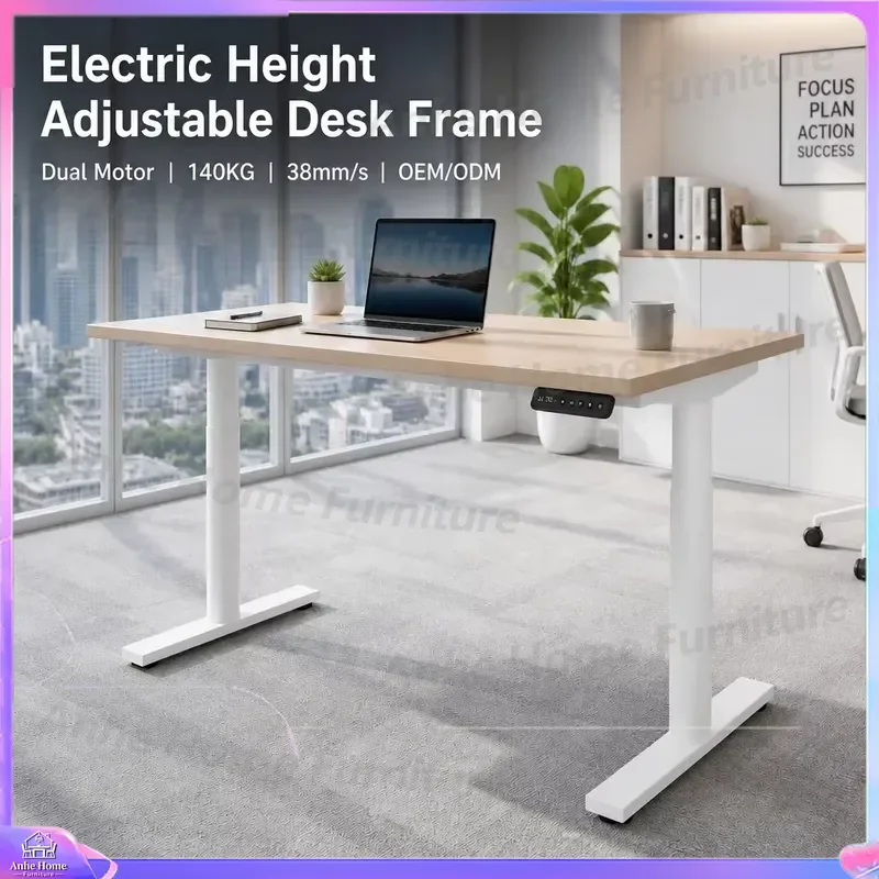 for Telescopic Modern Height Adjustable Table Dual Motor Stainless Steel Standing Desk Sitting and Standing Dual