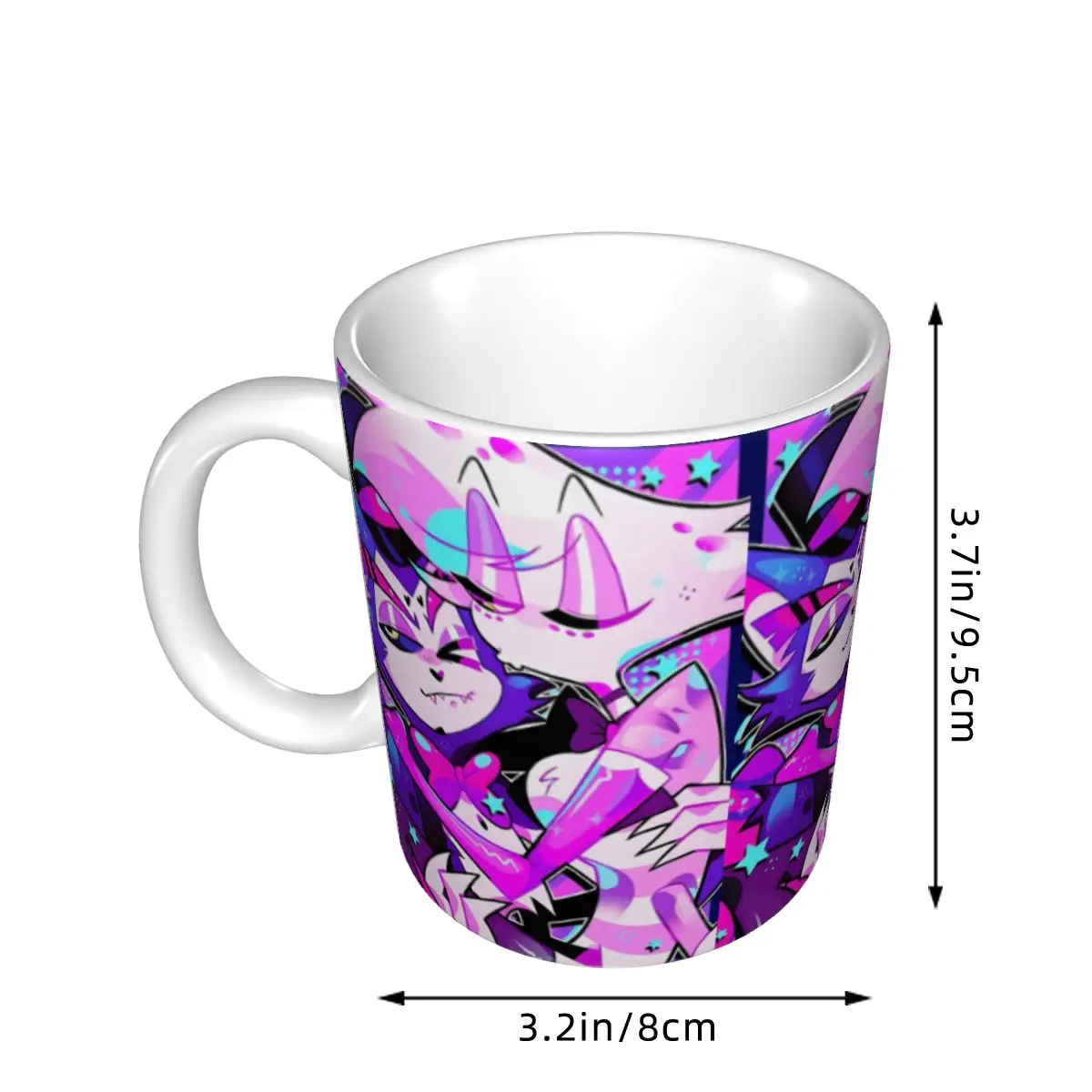 تخصيص Hazbins أنيمي الفنادق أكواب القهوة السيراميك القدح هدية الإبداعية