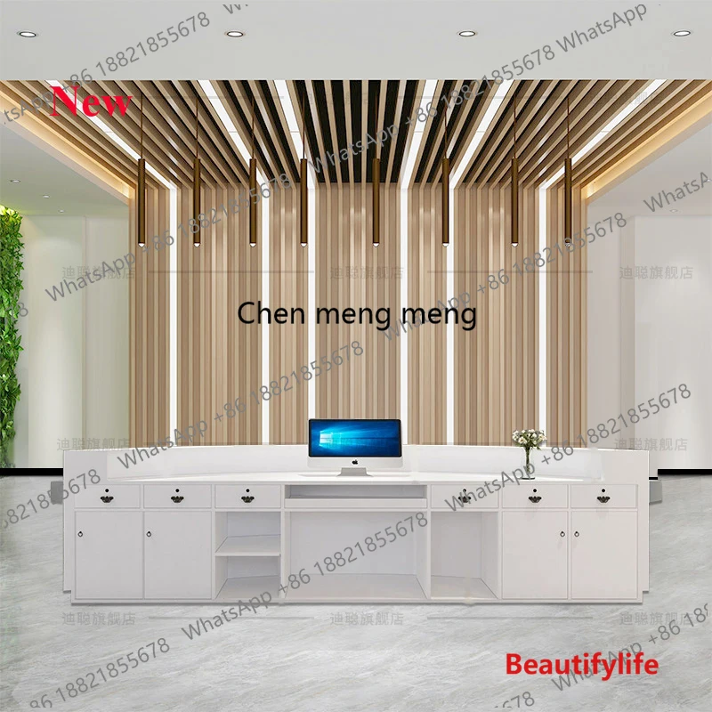 

a17 Paint New Reception Desks Checkout Page Arc Shape Beauty Reception Desks Salon Office Consultation Empfangs Theke Furniture