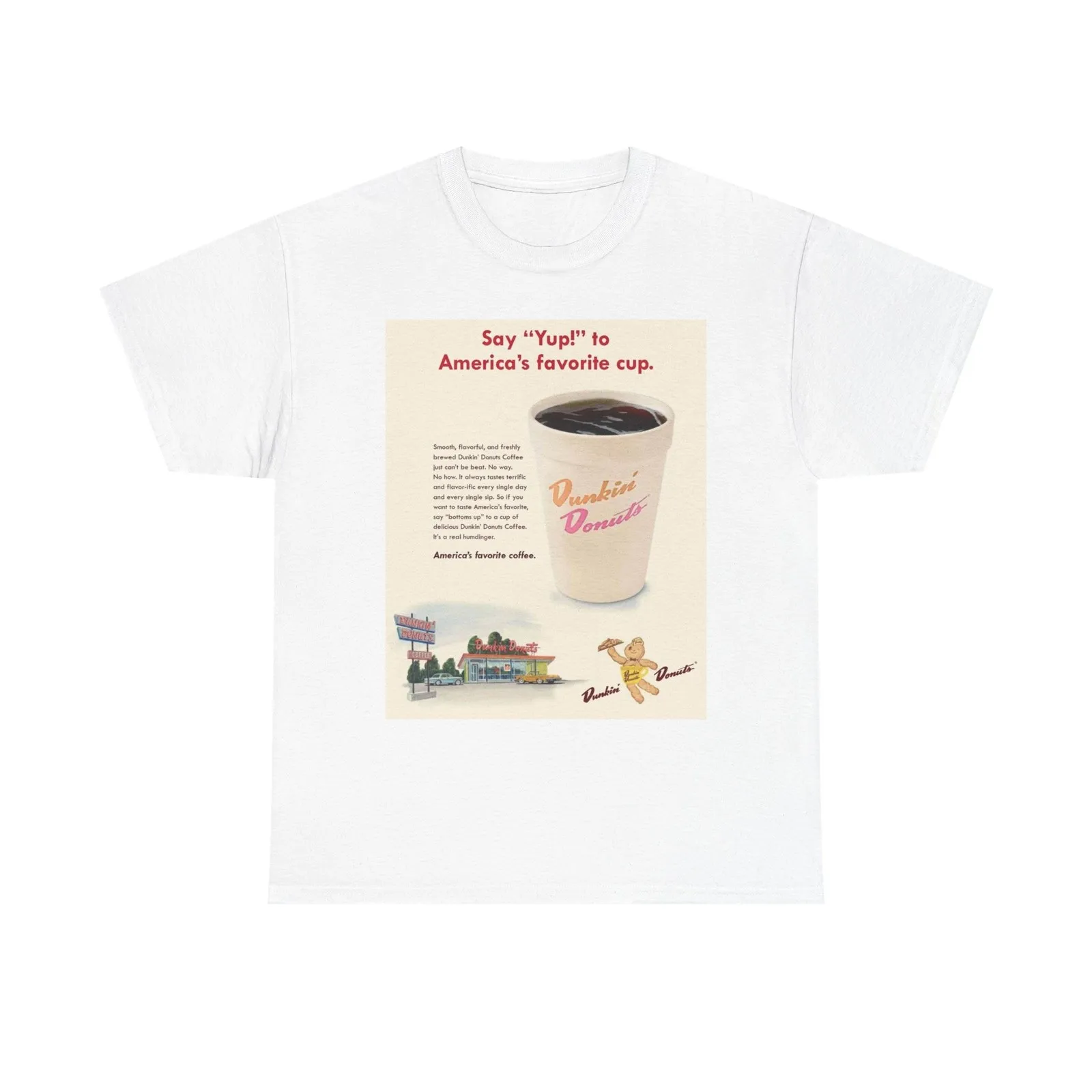 Camiseta gráfica Dunkin Donuts Vintage de los años 80, nueva camiseta de algodón, regalo