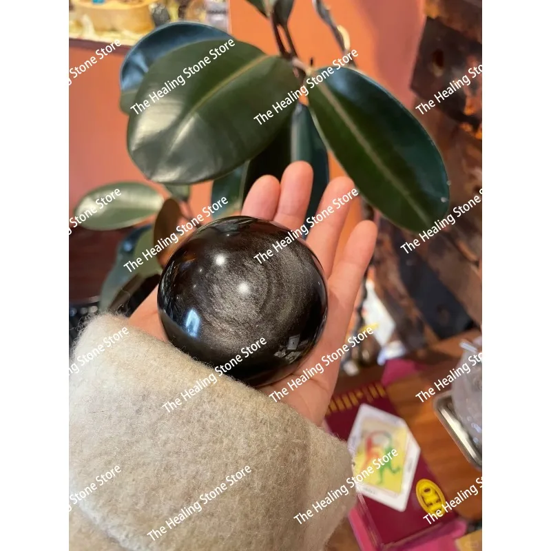 حجر السج الطبيعي الكرة زخرفة كريستال الكرة الذهب والفضة سبج الكرة مدخل دراسة غرفة المعيشة فنغ شوي زخرفة #3