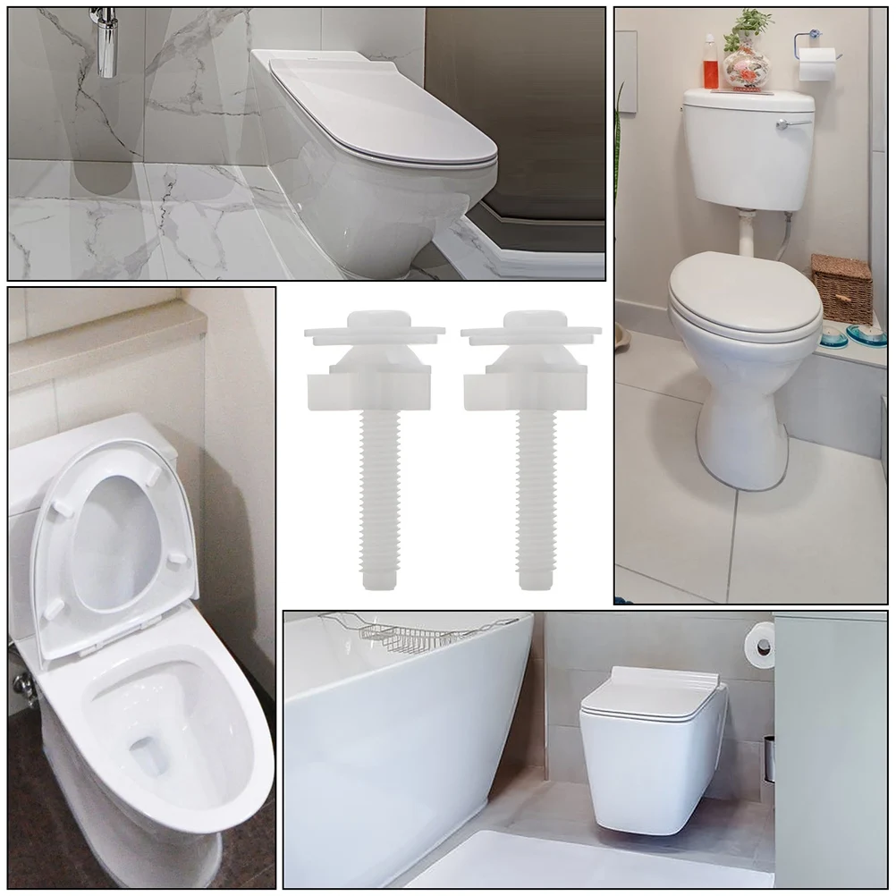 

2Pcs Toilet Seat Lid Screws Replacement Plastic Fixing Bolts 3.2 Sturdy Mounting Hardware Universal Easy Installation