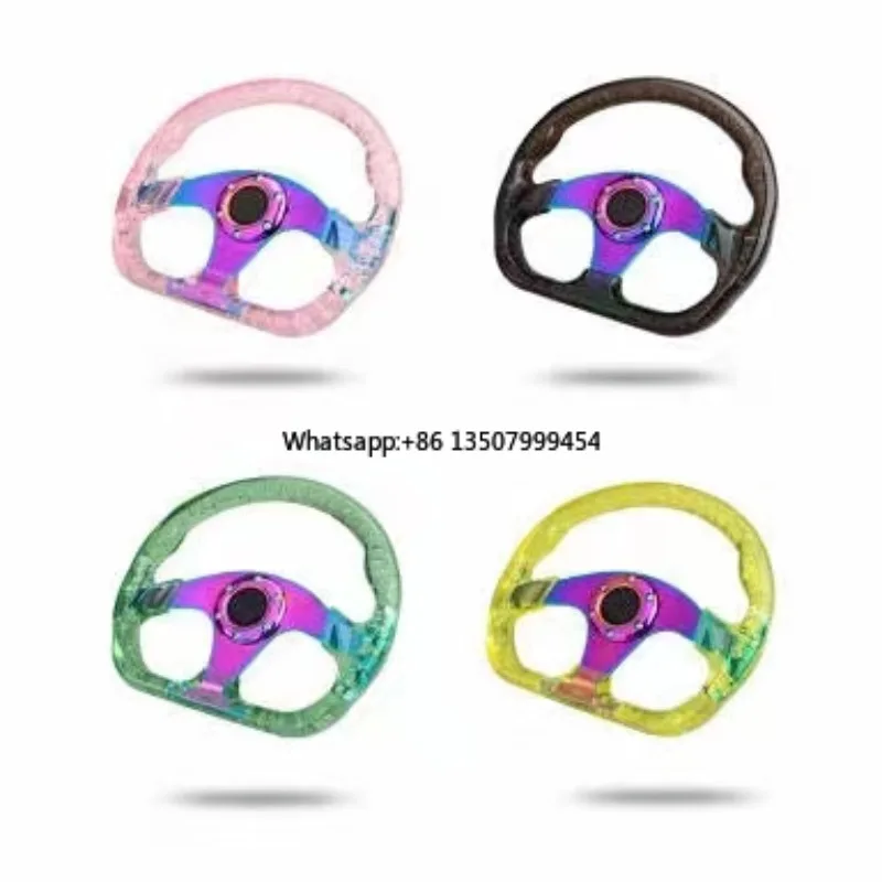 Manufacturer Supply 14 Inch 350mm Racing Wheel with Horn Button OEM Support Universal Steering Wheel