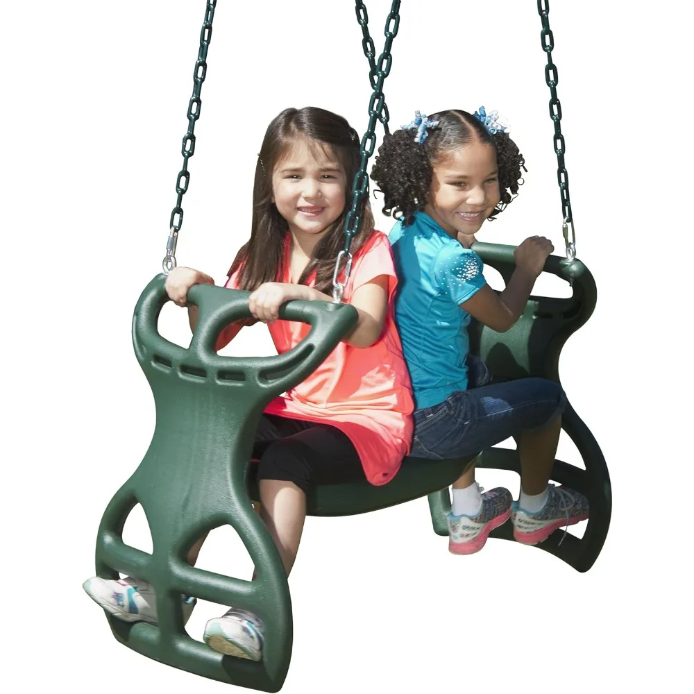 Swing Type N-carriage WS 3452 Heavy-duty Double Person Double Carriage Swing, with Coated Chains To Prevent Pinch Injuries