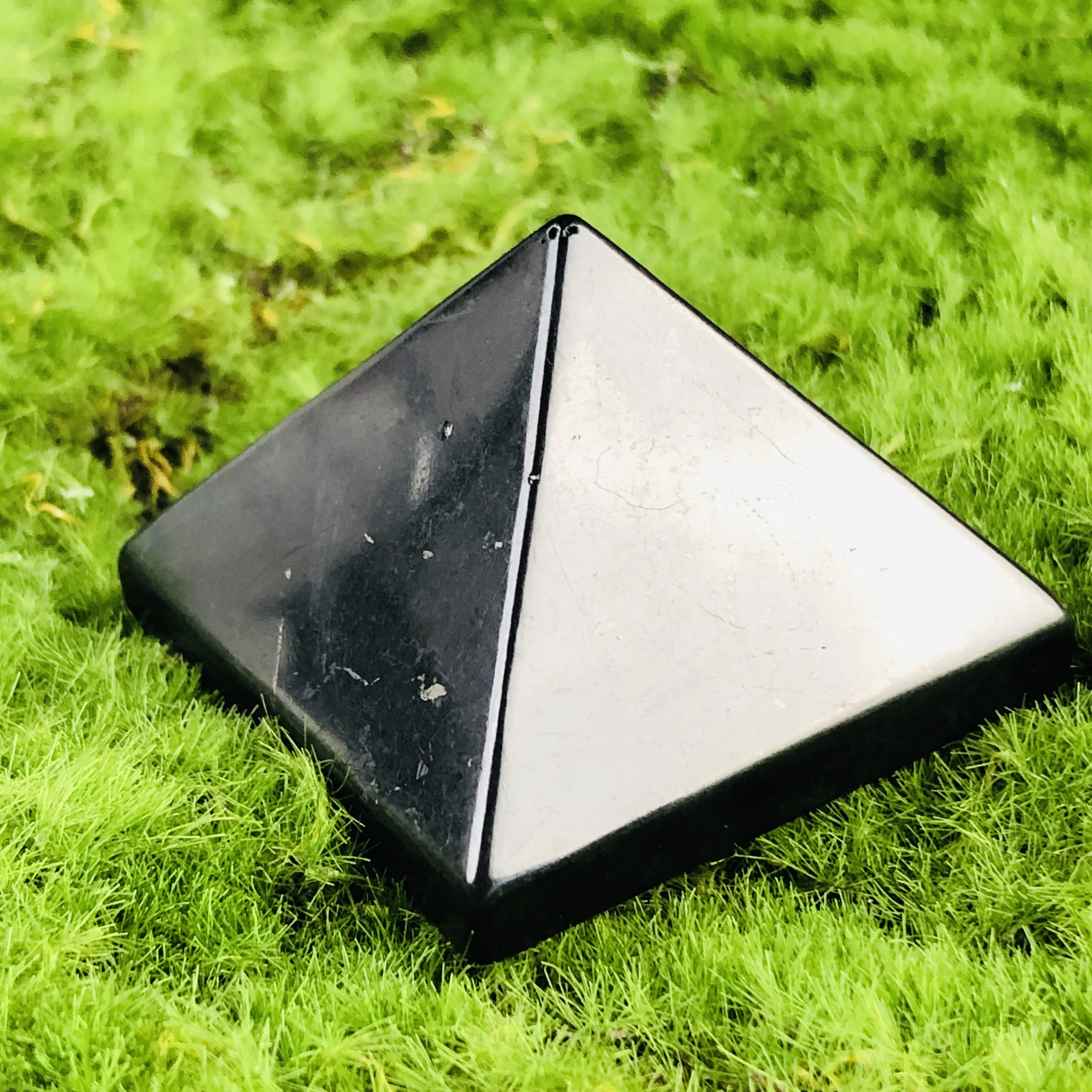 Shungite Energy Pyramid - Protective Black Shungite for Home Decor and Wellness