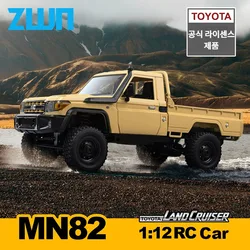 ZWN MN82 1:12 Retro Rc Car With LED Lights Full-scale Simulation LC79 Professional 4WD Remote Control Pickup RC Truck Model Toys