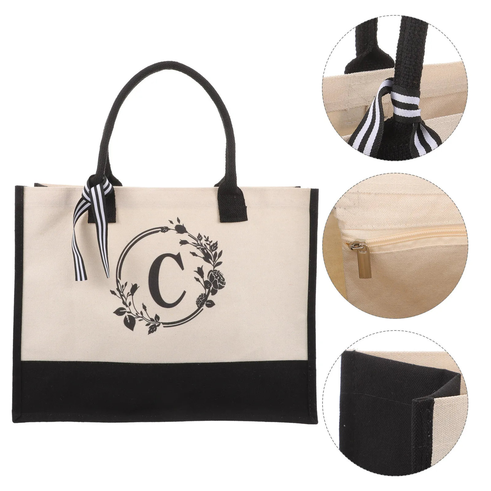 

Bridesmaid Gift Bag Large Tote Letter C Decorative Tote for Wedding Party Personalized Gift Packaging Bag Handle