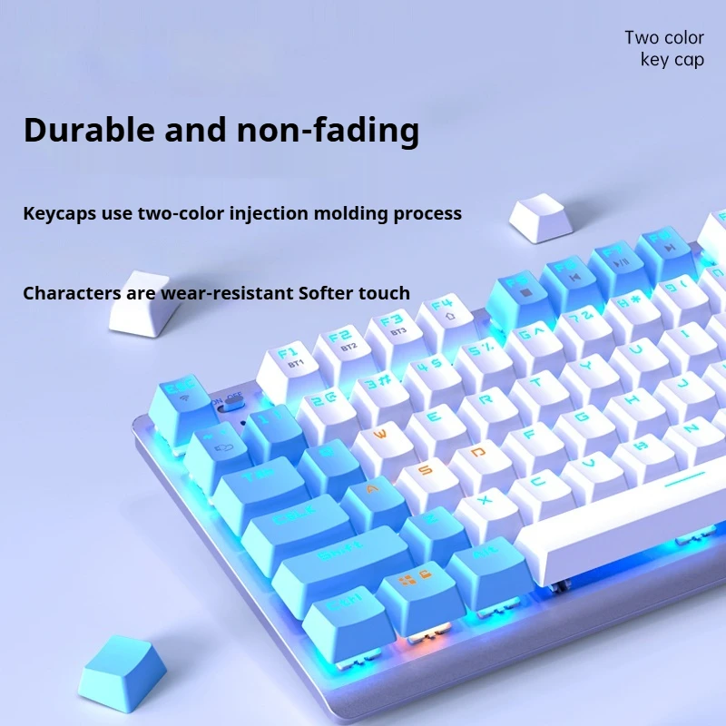 울프 스파이더 F3001 키보드 트라이 모드 연결 무선 그린 축 87키 풀 키 무충전 장시간 사용 키 케이블 분리형