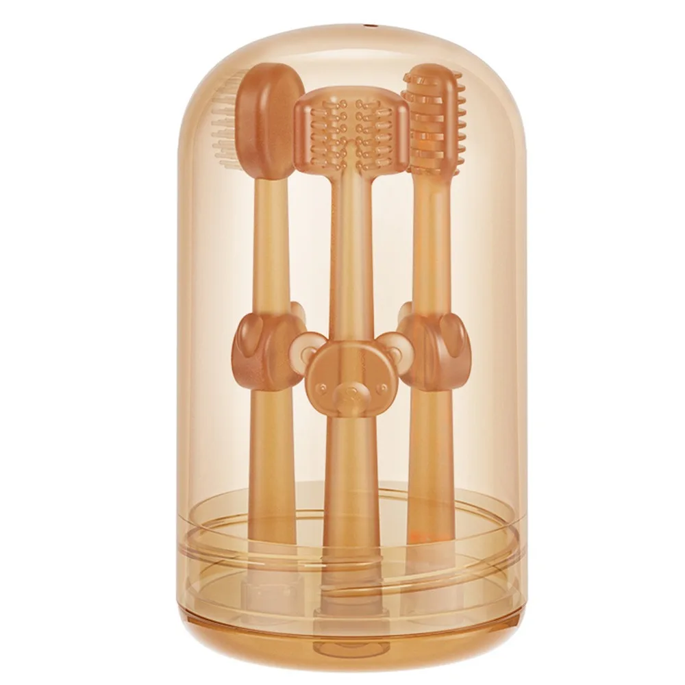 

3 шт., безопасная многоцветная молочная зубная щетка для прорезывания зубов, U-образный очиститель для рта младенцев, силиконовая обучающая зубная щетка в штучной упаковке