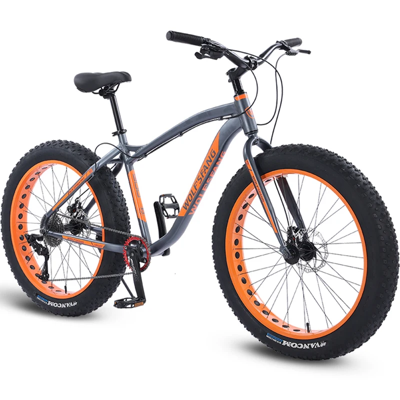 Wolf's Fang Fat Bike Aluminum Alloy Bicycle  26 Inch 10 Speeds 4.0 Wide Tire Snow Road Adult Men Women MTB Outdoor Cycling