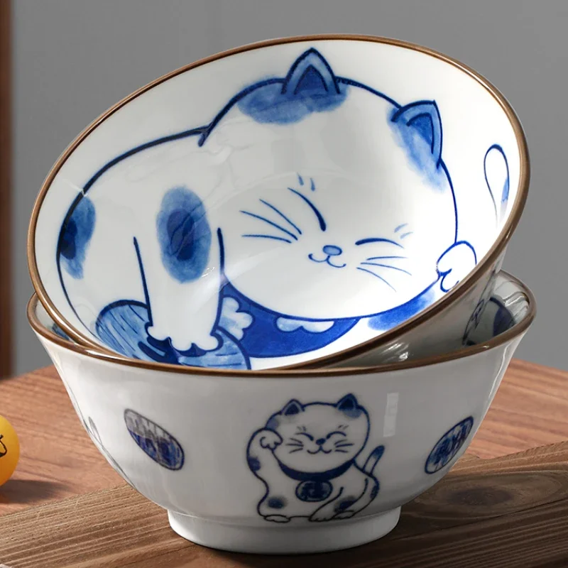 

Blessing and Fortune Fortune Cat Japanese Style Tableware Rice Bowl Noodle Bowl Beautiful and Cute Advanced