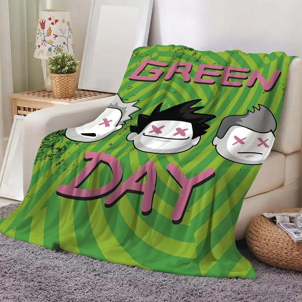 G-Green D-Day Band Throw Soft Flannel Throw Blanket Lightweight Cooling Summer AC Nap Blanket for Sofa Bed Couch Travel