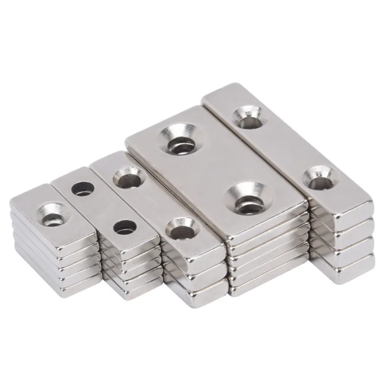 

Strong Block Neodymium Magnets With Countersunk Hole N35 NdFeB Powerful Permanent Magnetic Square Rectangle Fridge Magnet