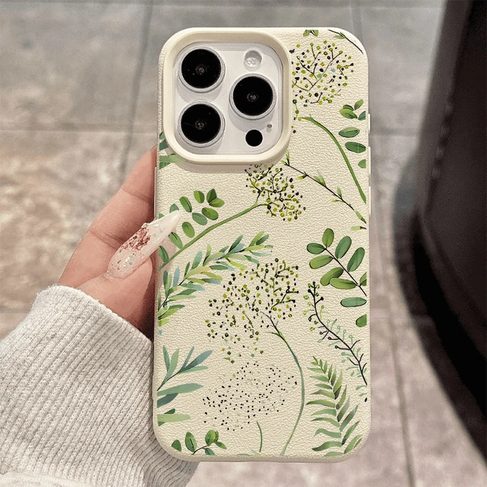 Fernblätter-Handyhülle für iPhone 17 16 15 14 13 12 11 Pro Max 16 15 14 Plus 17 16 15 14 13 12 11 Pro 17Air Silikon-Matt-Cover – Detail 2