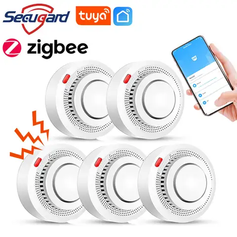 Tuya Zigbee 스마트 홈 화재 센서 연기 감지기, 85db 사운드 알람 앱 제어 스모크 하우스 조합 보안 시스템 Best5