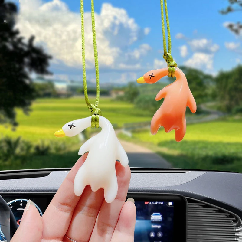Meetvii Funny Uv Color Changing Roast Duck Keychain Pendants for Bag PVC Simulation Food  Keyrings for Women Birthday Gift