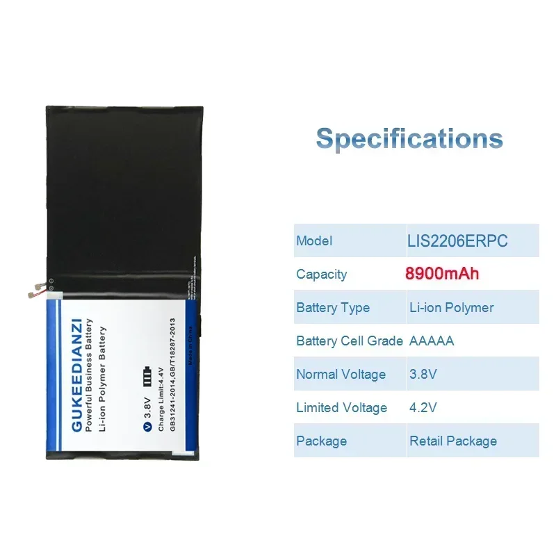 Rechargeable LIS2206ERPC 8900mAh Batteries For SONY Xperia Tablet Z2, SGP541CN SGP511, SGP512, SGP521, SGP541, SGP551 Battery