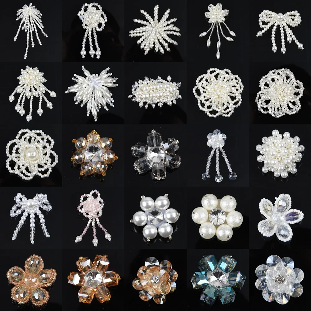 Hot Sale 1 Pcs Shiny Flower Metal Shoe Charms With Bling Shoe Charms White Pearl Shoe Decoration Charm For Birthday Gifts