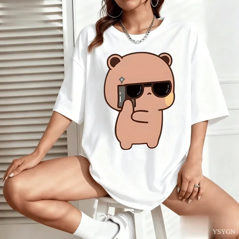 Bubu Dudu Couple Tshirt Bear Panda Are Spy Love Things Couple Do Tshirt Cute Matching Coton T-shirt Womgn Men Gift Valentines