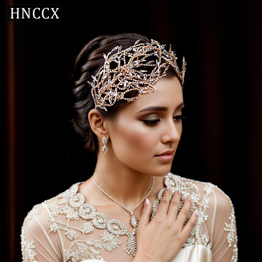 

HNCCX Brides Luxury Rhinestones Headband Elegant Girls Bride Wedding Trendy Tiara Princess Wedding Hair Accessories CP421