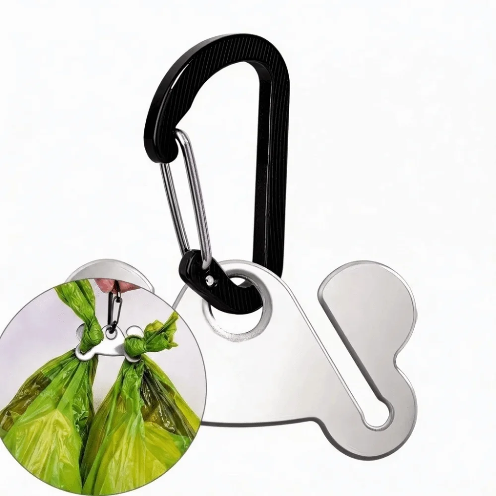 Stainless Steel Poop Bag Holder Cleaning Supplies With Clip Dog Accessories Carrier Carrier Design Hands Free Holder Outdoor Use