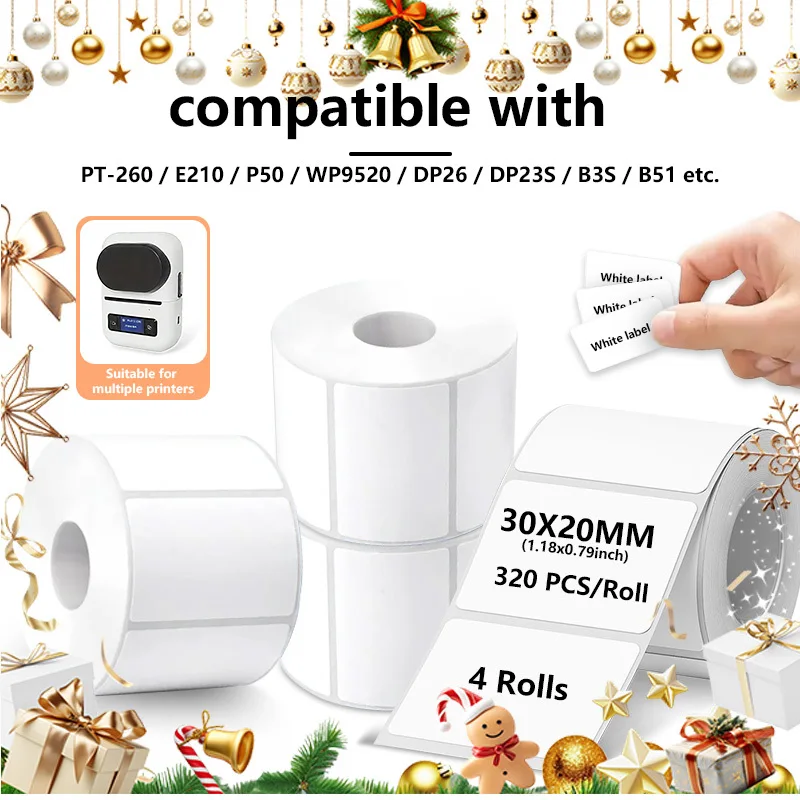 920 قطعة 30 × 20 مم (1.18 بوصة × 0.79 بوصة) ورق ملصقات حراري - مناسب Phomemo M200/M110/M220/DETONGER P1، الهالوين، الباركود/العنان/الملصق المنزلي