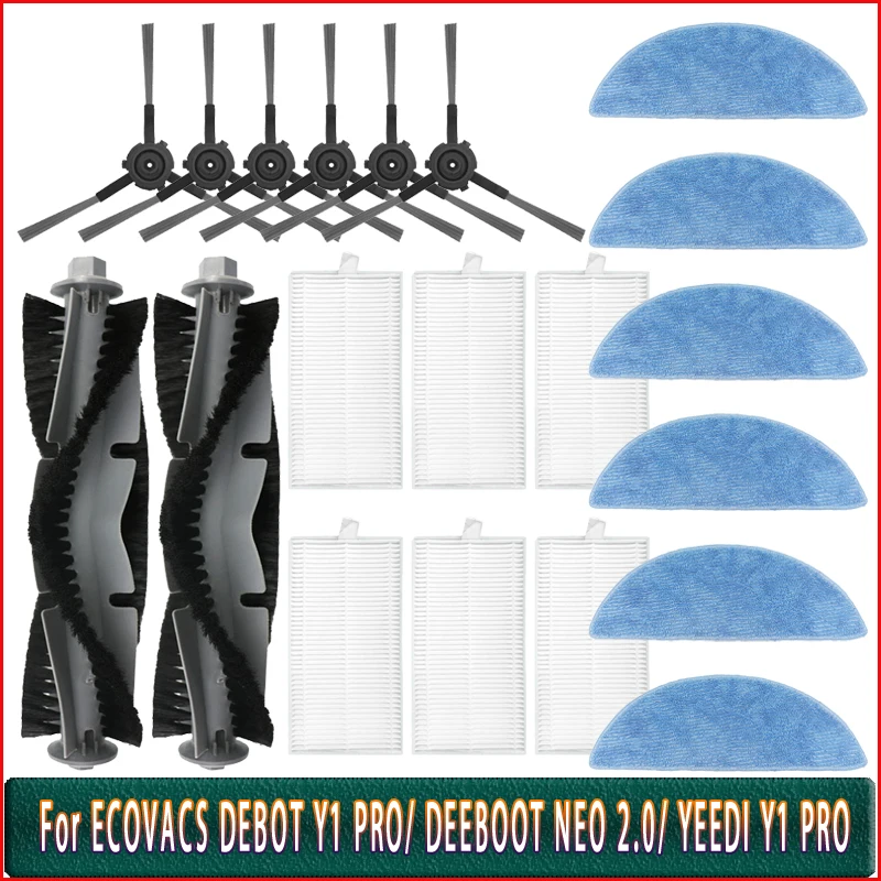 Main Roller Side Brush Filter Mop Cloth For ECOVACS DEBOT Y1 PRO / DEEBOOT NEO 2.0 / YEEDI Y1 PRO Vacuum Parts Accessories