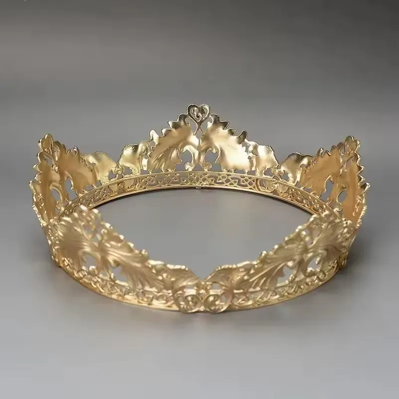 

Vintage Royal King Crown Headwear for Prom Wedding Party Cosplay Performance Rhinestone Decor Hair Jewelry Bridal Headpieces New