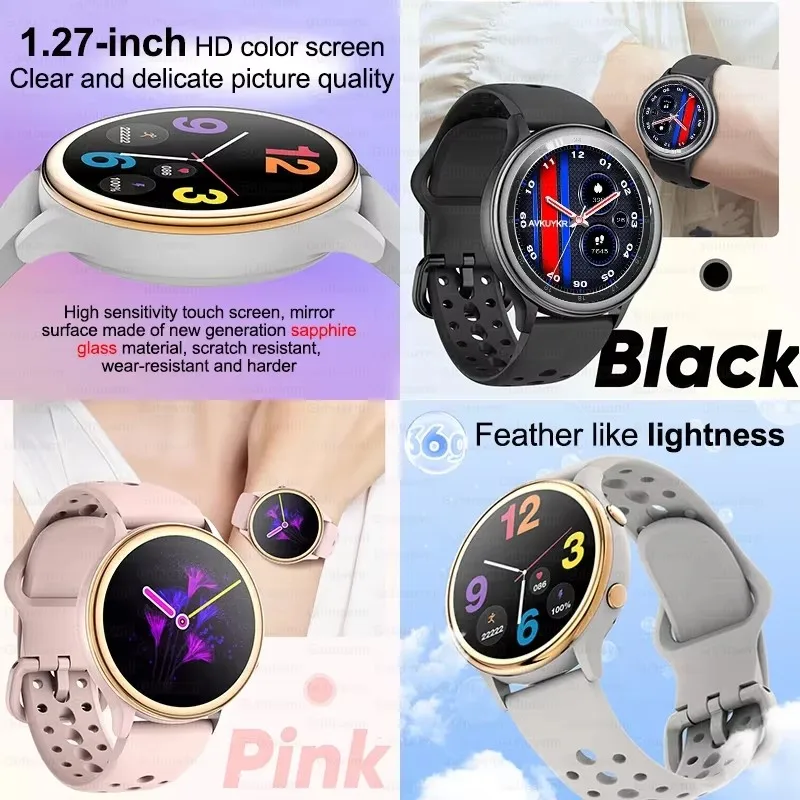 New For Huawei Mini Watch 1.27 inches Bluetooth Call Smartwatch For Women Men AMOLED 466*466 HD Pixel Display Smartwatch Ladies