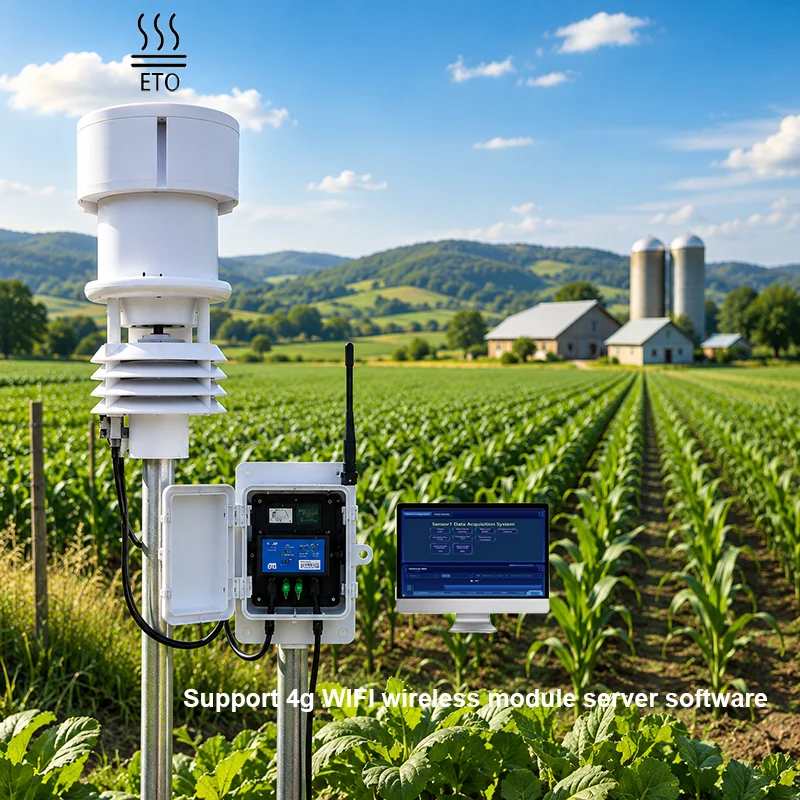 RS485 Multi-Parameter Compact Weather Station with LoRa/LoRaWAN 4G WIFI Wireless Module Server Software for Agriculture ET0