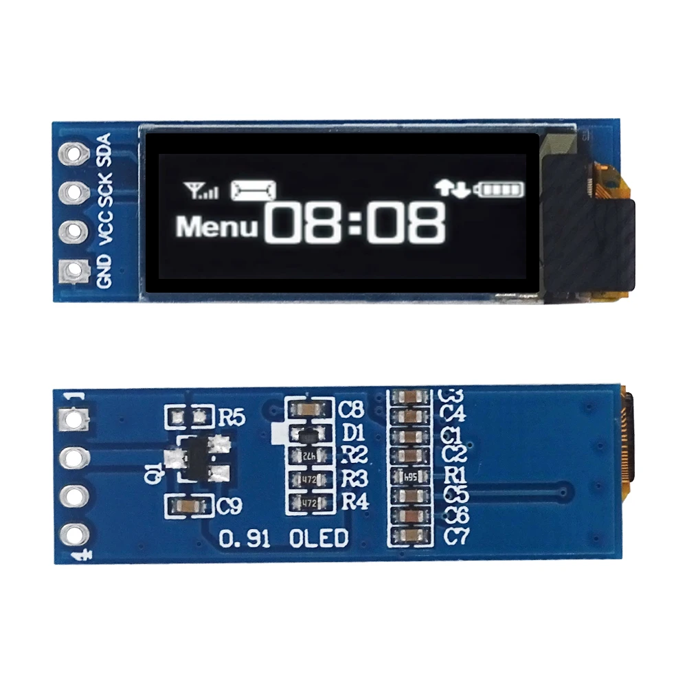 Modulo OLED de 0,91 pulgadas Modulo de pantalla LED OLED blanco/azul de 0,91 pulgadas 128X32 IIC Comunicar para Ardunio