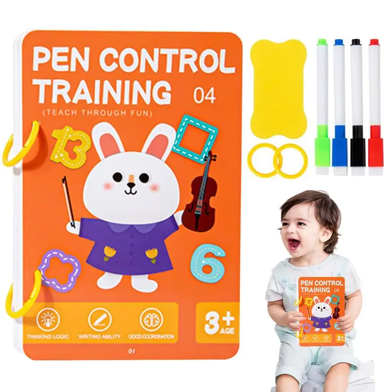 Tracing Books For Kids Erasable Workbook & Toddler Writing Tools Early Education Learning Workbooks For Kids 2-6 Year Olds